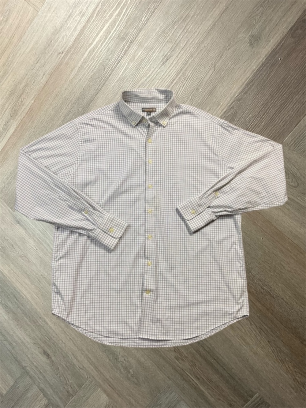 Peter Millar Summer Comfort Plaid Golf Performance Shirt Mens XL White Purple